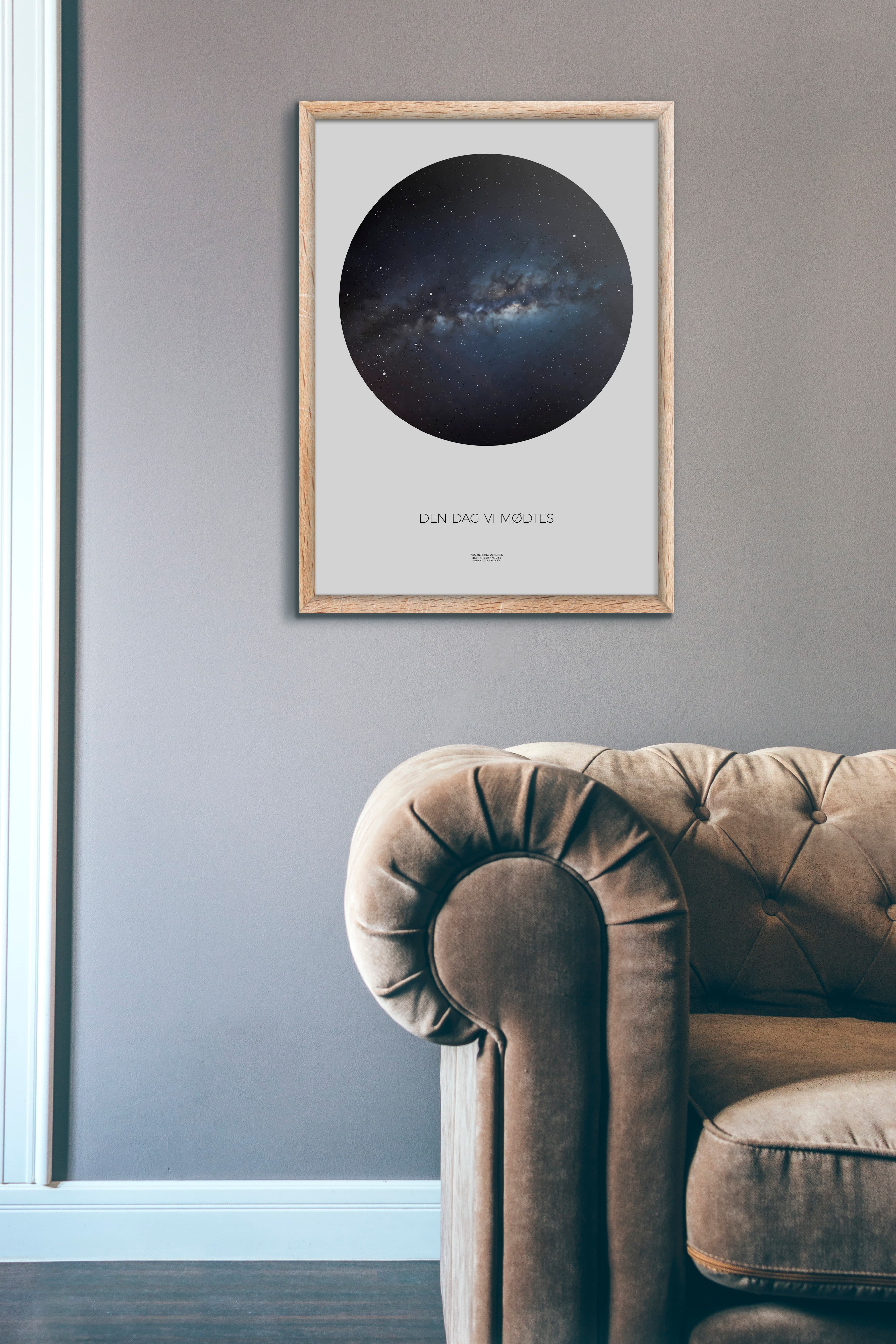 Varm vægflade med plads til plakat